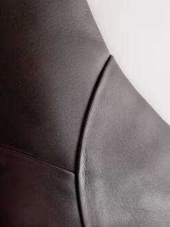 Marron chocolat en cuir - Bottines western à talons carrés