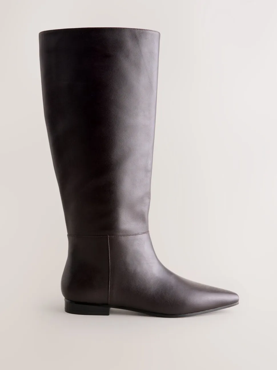 Marron chocolat en cuir - Bottes Forever Comfort® à bout plat et hauteur genou