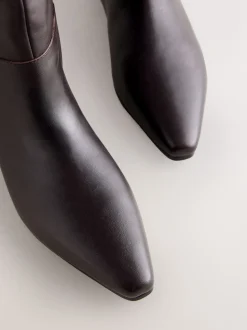 Marron chocolat en cuir - Bottes Forever Comfort® à bout plat et hauteur genou