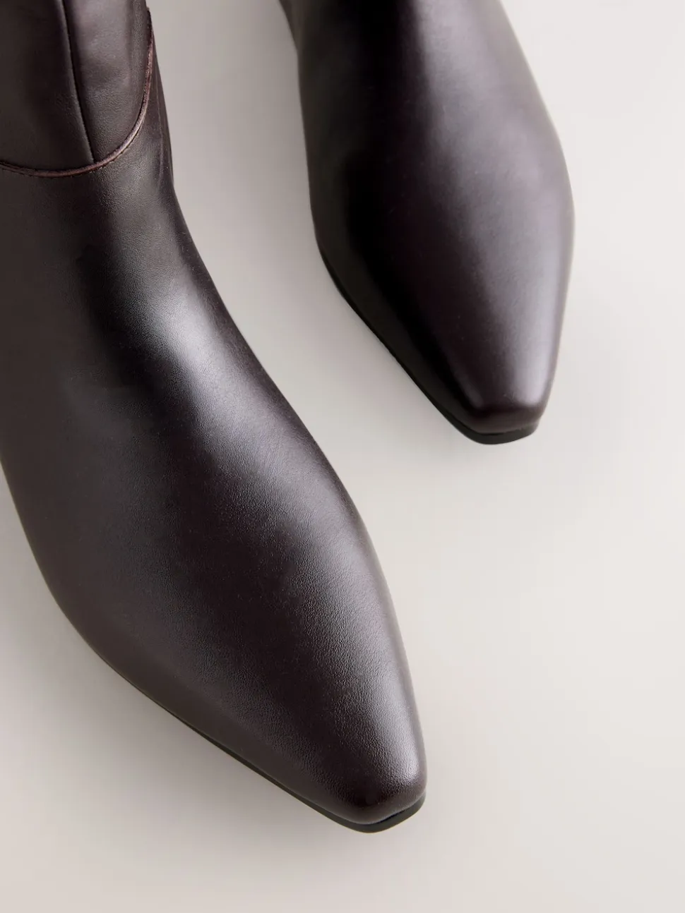 Marron chocolat en cuir - Bottes Forever Comfort® à bout plat et hauteur genou