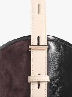 Marron chocolat et noir - Love & Roses sac cabas souple tissé
