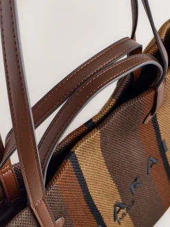Marron chocolat rayé - Sac à bandoulière