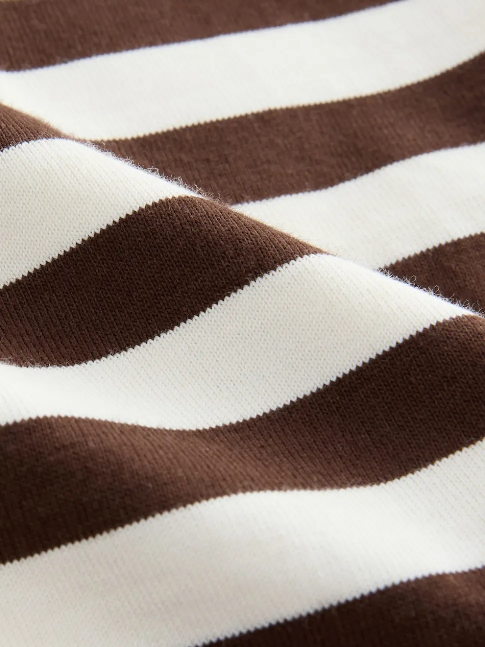 Marron chocolat rayé - T-shirt Manche courte Col ras du cou lourd