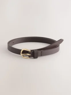 Marron chocolat/baie - Lot de ceintures skinny en PU 2