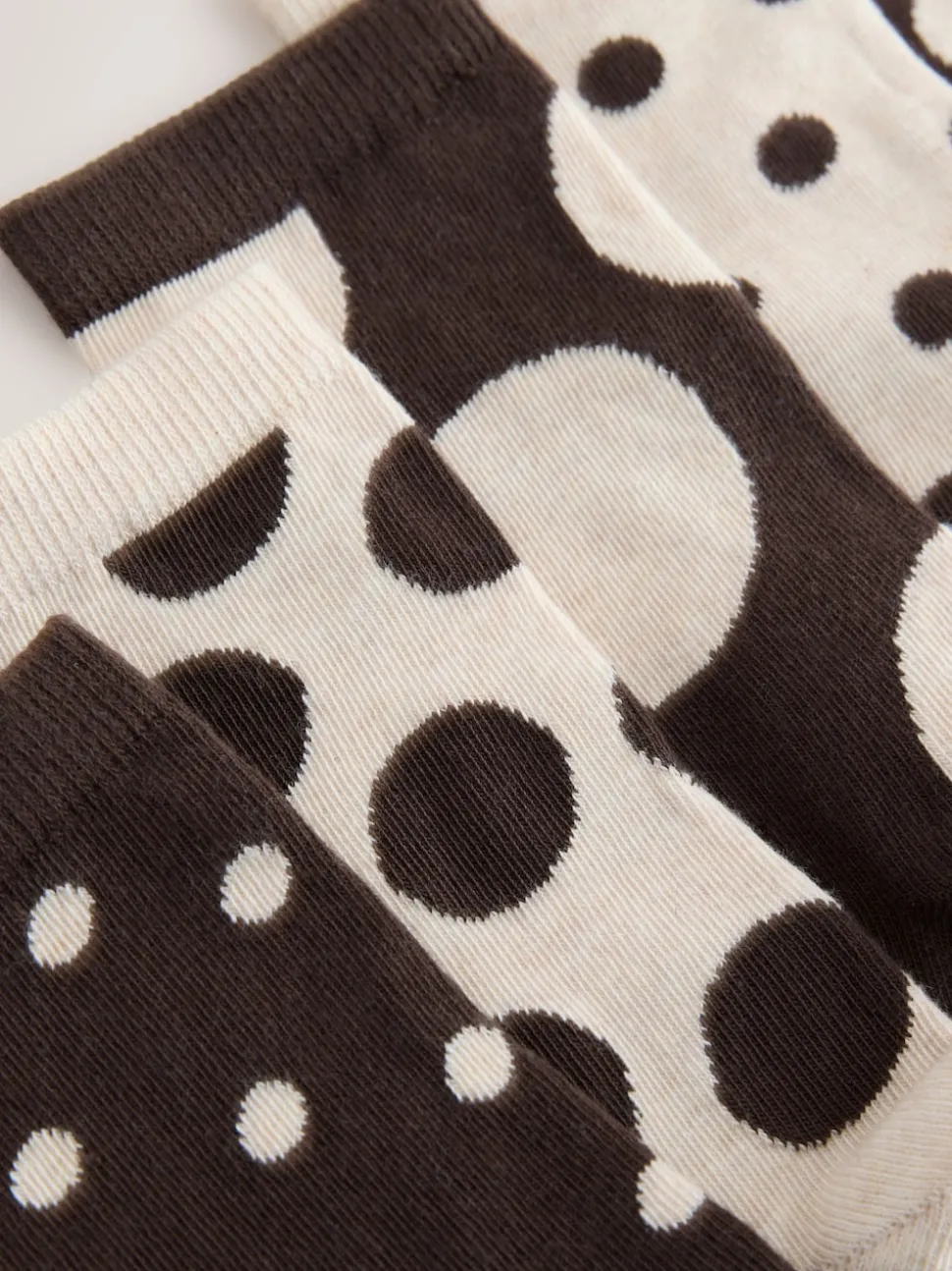 Marron chocolat/blanc à pois - Paquet de chaussettes de cheville 5