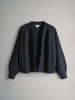 Marron chocolat/Bleu marine - The Set lot de 2 Cardigans en maille Torsade