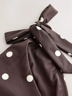 Marron chocolat/crème à pois - Bas de bikini