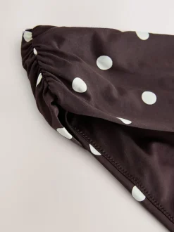 Marron chocolat/crème à pois - Bas de bikini