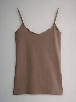 Marron chocolat/crème/blanc/bleu - The Set Lot de 7 débardeurs à fines bretelles