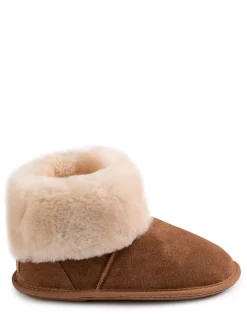 Marron clair - Chaussons Just Sheepskin Albery en peau de mouton pour femme