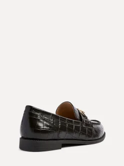 Marron clair - Mocassins Linzi Maison effet croco avec boucle