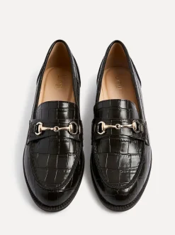 Marron clair - Mocassins Linzi Maison effet croco avec boucle