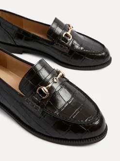 Marron clair - Mocassins Linzi Maison effet croco avec boucle