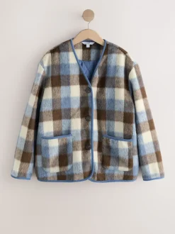 Marron et Bleu - Veste à carreaux