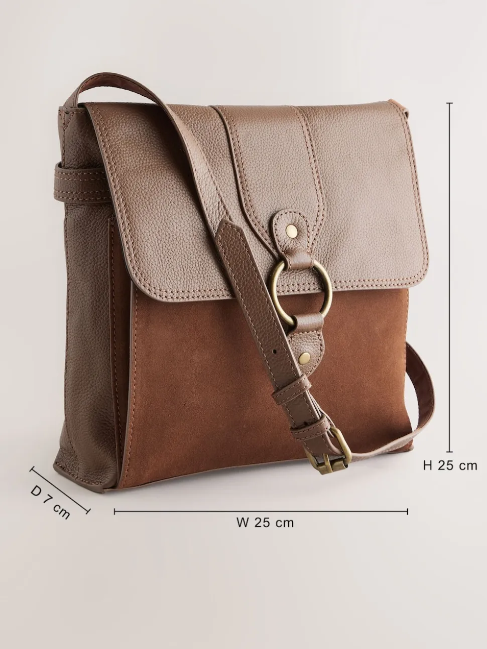 Marron fauve - Besace Sac de poche en cuir