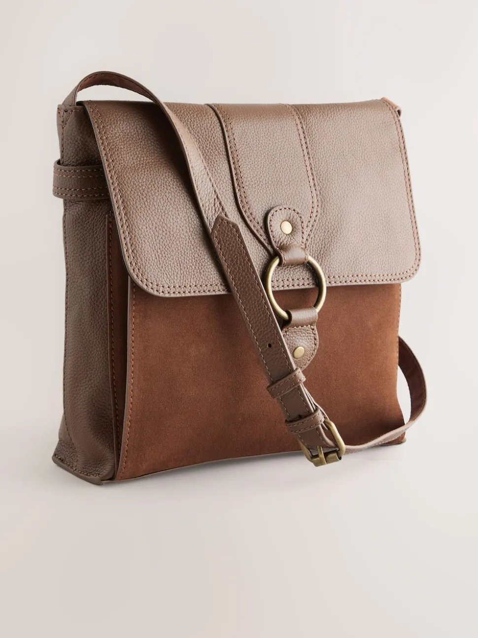 Marron fauve - Besace Sac de poche en cuir