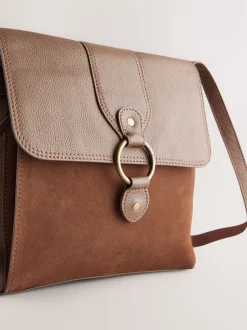 Marron fauve - Besace Sac de poche en cuir