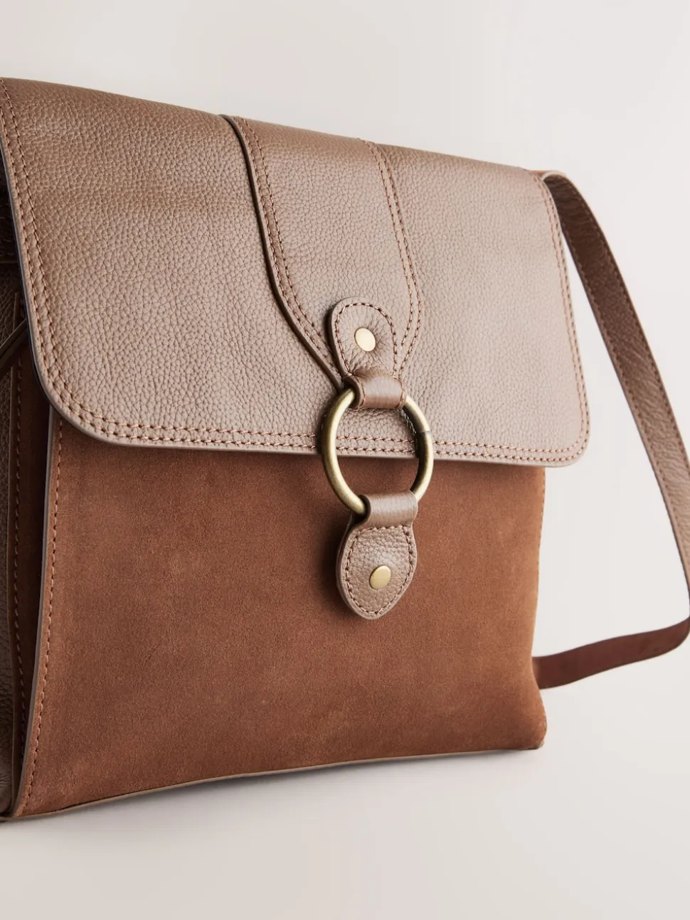 Marron fauve - Besace Sac de poche en cuir