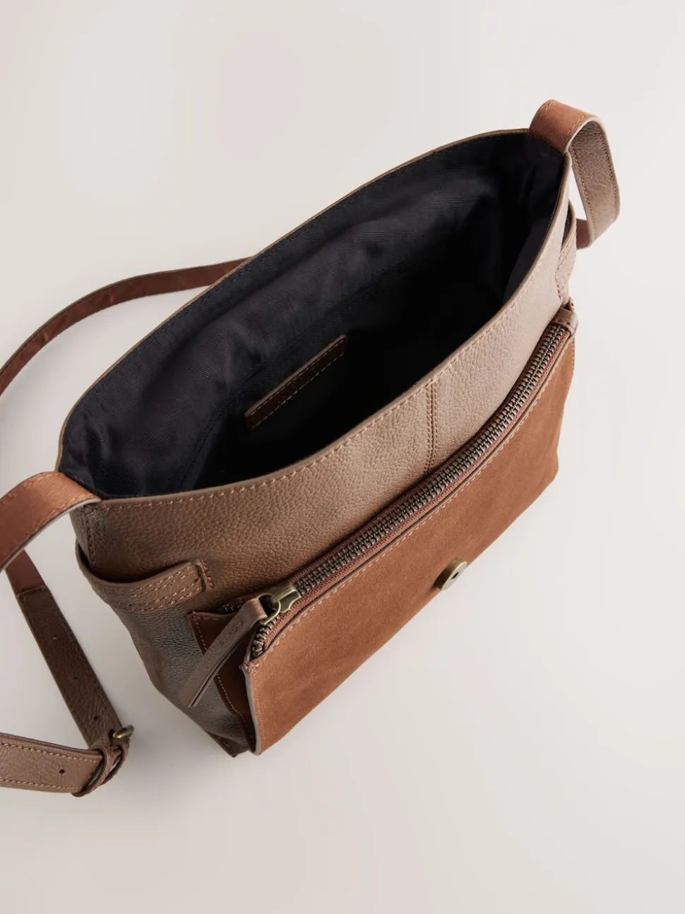 Marron fauve - Besace Sac de poche en cuir