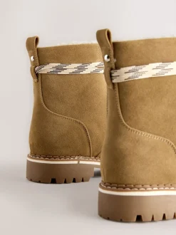 Marron fauve - Bottines Forever Comfort® doublées de fausse fourrure à lacets