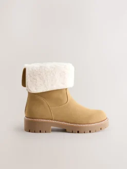 Marron fauve - Bottines Forever Comfort® à poignets en fausse fourrure