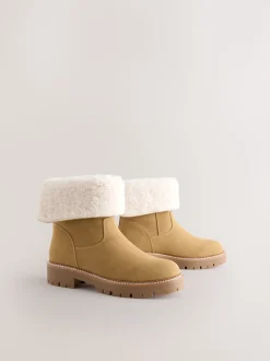 Marron fauve - Bottines Forever Comfort® à poignets en fausse fourrure