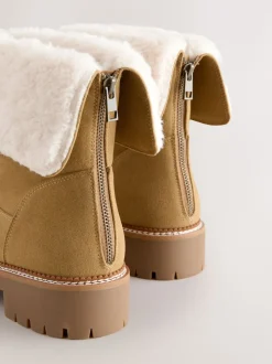 Marron fauve - Bottines Forever Comfort® à poignets en fausse fourrure