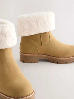 Marron fauve - Bottines Forever Comfort® à poignets en fausse fourrure