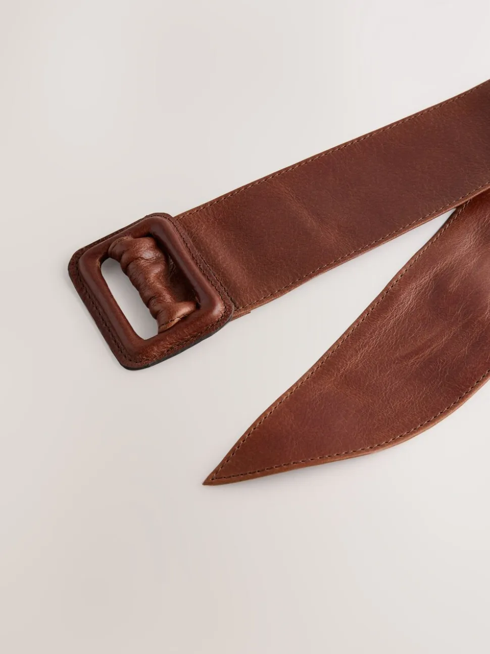 Marron fauve - Ceinture en cuir large