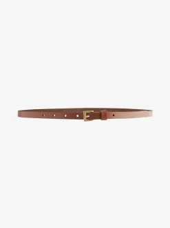 Marron fauve - Ceinture fine en cuir