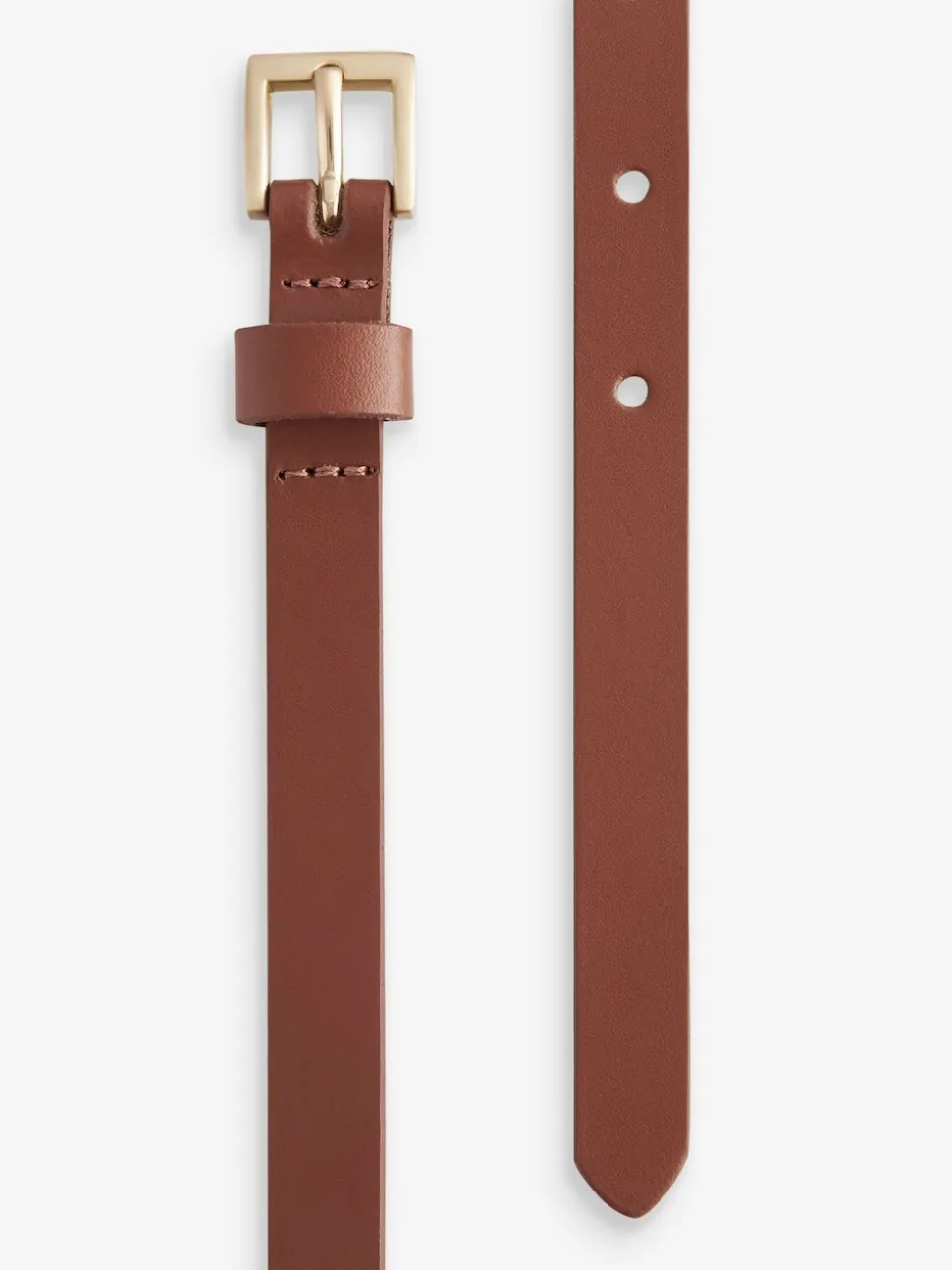 Marron fauve - Ceinture fine en cuir