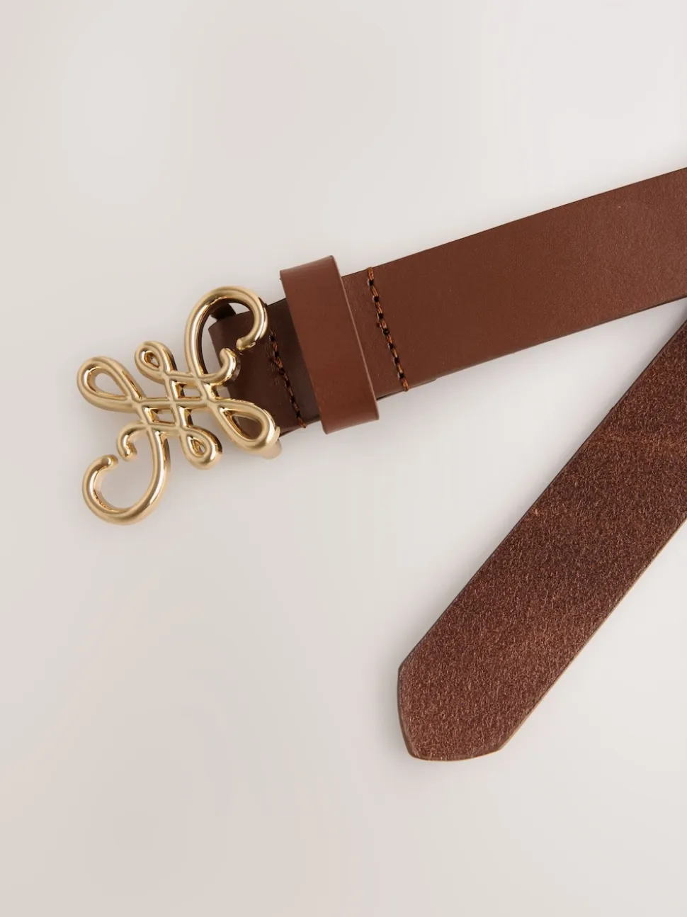 Marron fauve - Ceinture Regular Statement en cuir à boucle