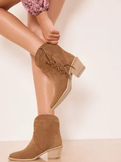 Marron fauve - Lipsy Bottes western en Faux suède
