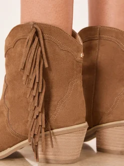 Marron fauve - Lipsy Bottes western en Faux suède
