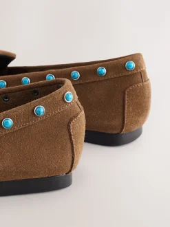 Marron fauve - Mocassins Forever Comfort® en cuir avec franges