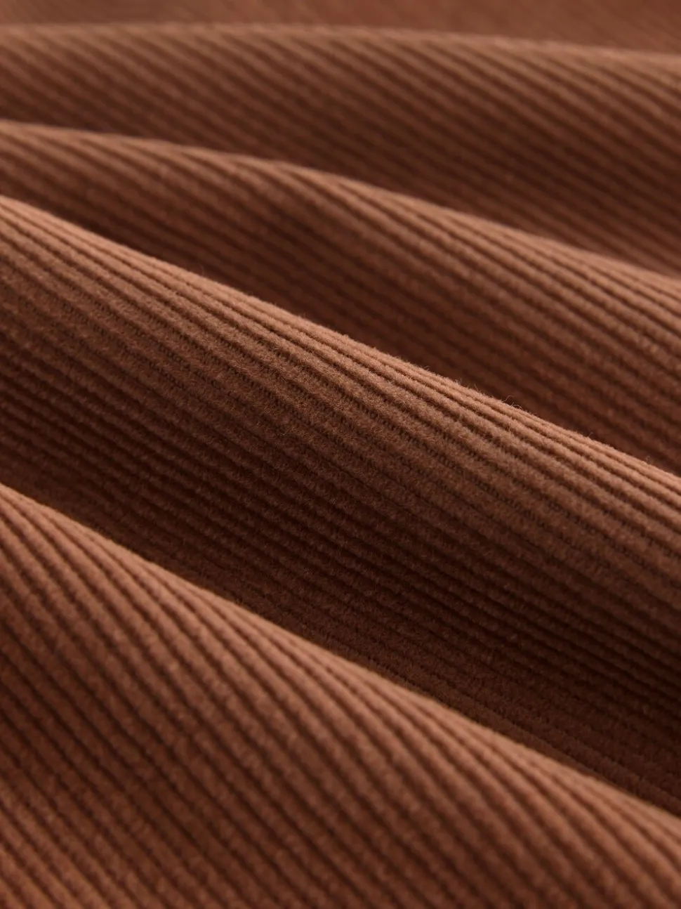Marron fauve - Pantalon large en velours côtelé
