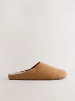 Marron fauve - Sabots Forever Comfort® en cuir avec semelle plantaire