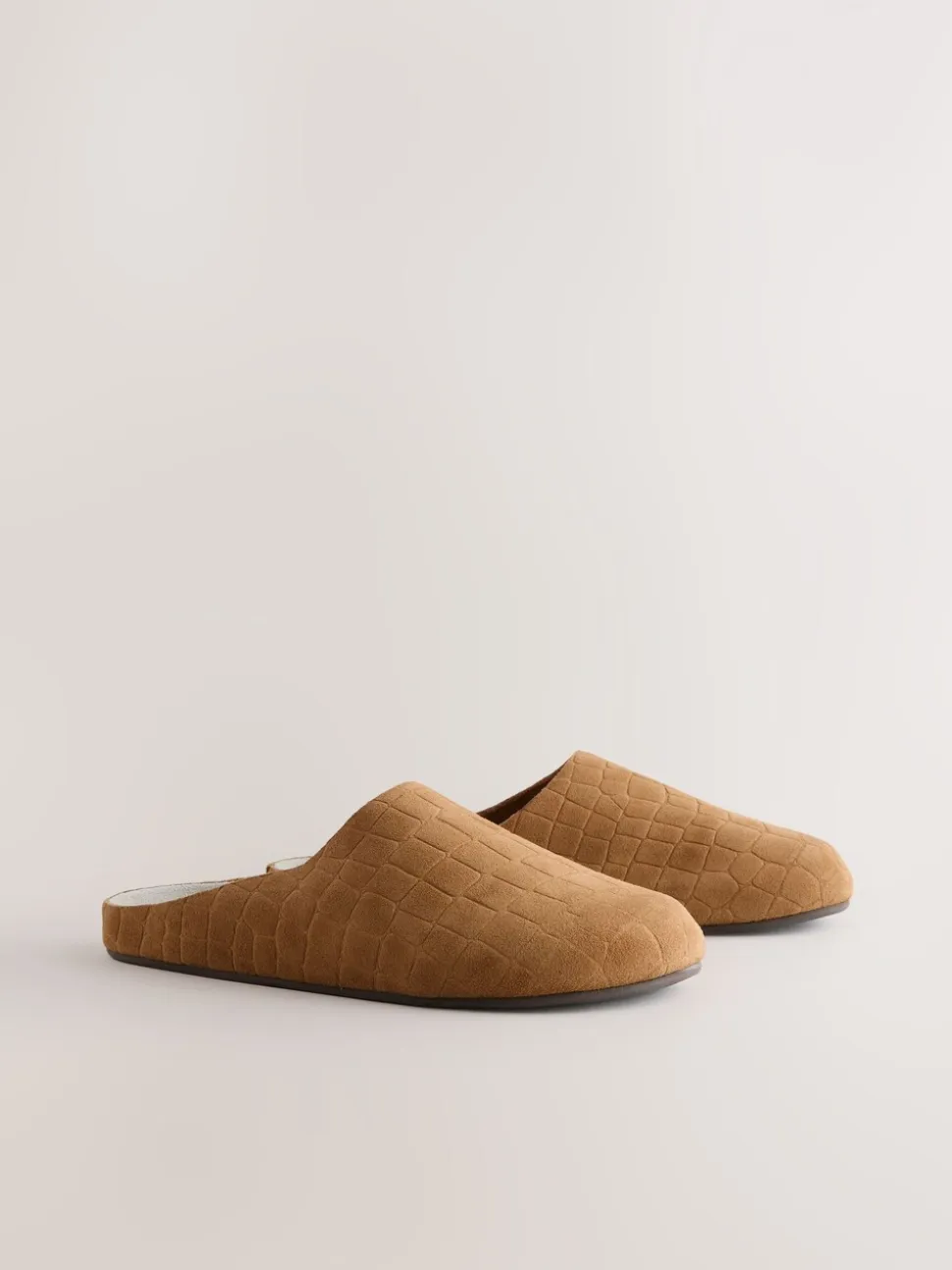 Marron fauve - Sabots Forever Comfort® en cuir avec semelle plantaire