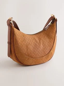 Marron fauve - Sac à bandoulière en daim