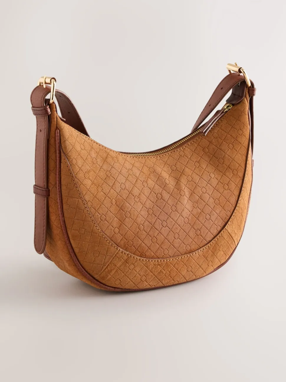 Marron fauve - Sac à bandoulière en daim
