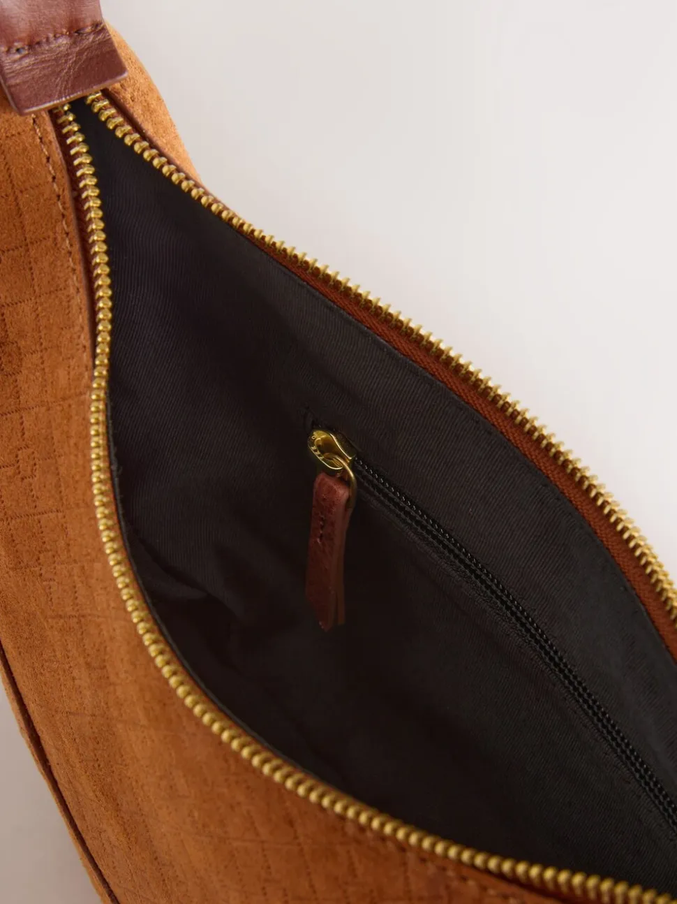 Marron fauve - Sac à bandoulière en daim