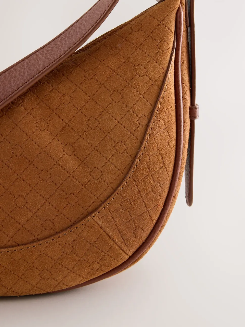 Marron fauve - Sac à bandoulière en daim