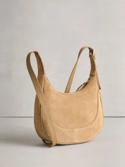 Marron fauve - Sac à bandoulière en cuir à encolure dégagée