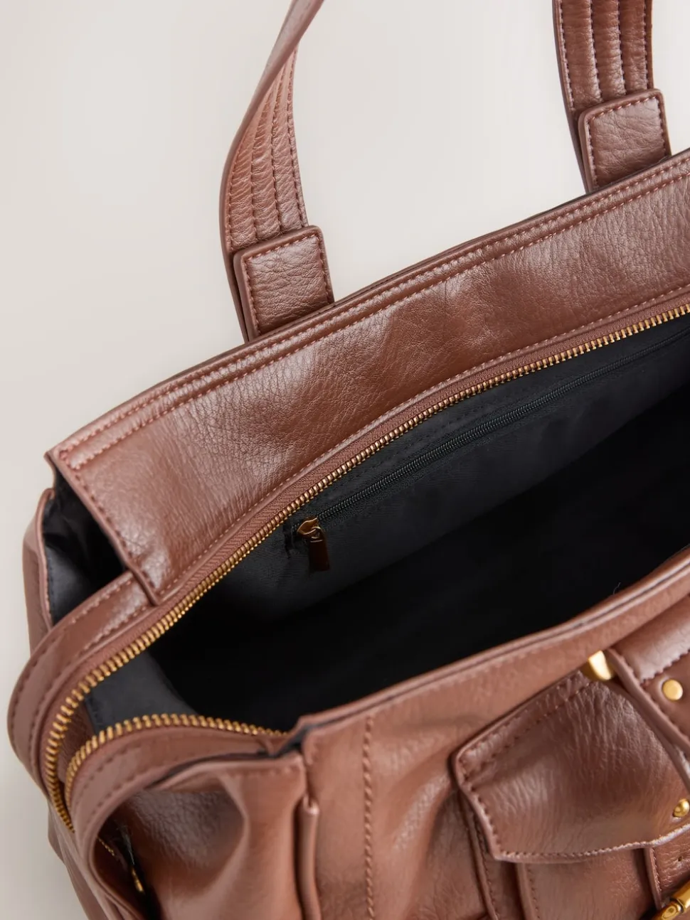 Marron fauve - Sac à main à boucle Charm