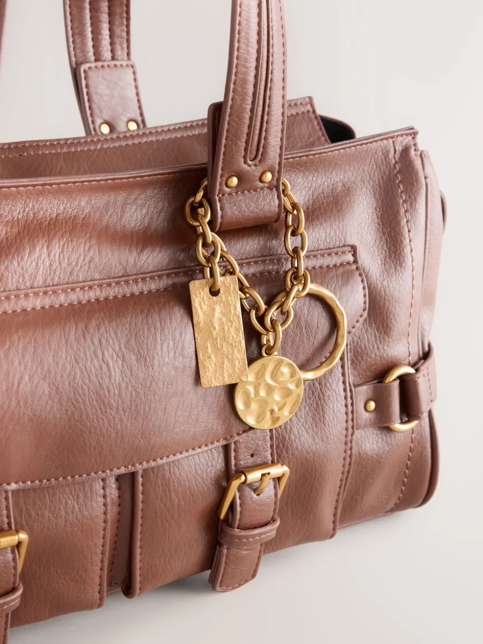 Marron fauve - Sac à main à boucle Charm