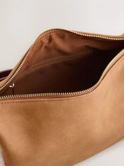 Marron fauve - Sac bandoulière Borg en PU