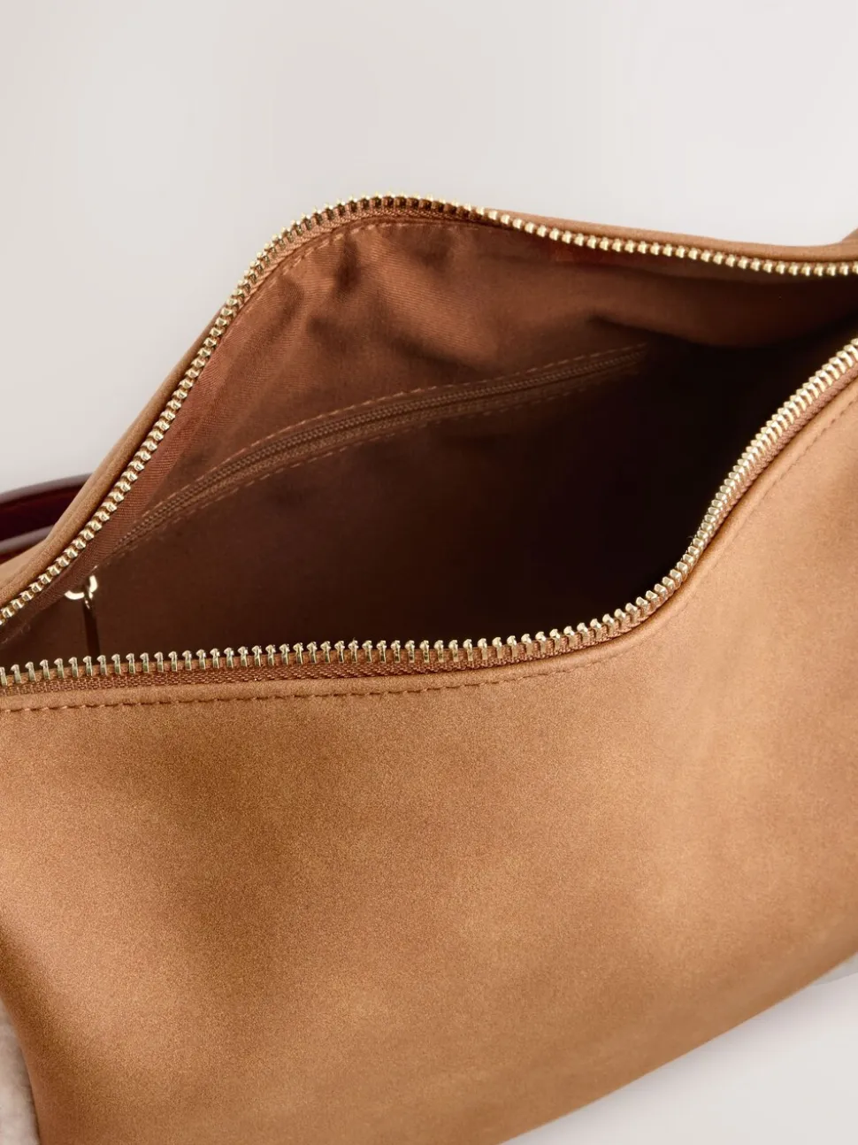 Marron fauve - Sac bandoulière Borg en PU