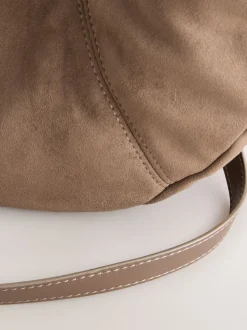 Marron fauve - Sac bandoulière en Faux daim