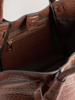 Marron fauve - Sac bandoulière Ceinturé Crocs