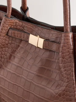 Marron fauve - Sac bandoulière Ceinturé Crocs
